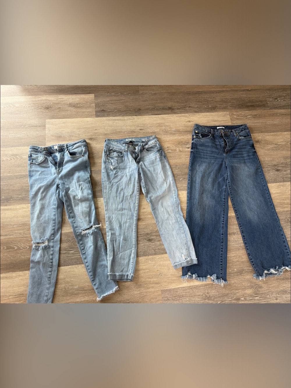 STS Blue Women's Cropped Jeans Trio — Light Blue & Dark Blue Washes